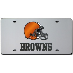 Cleveland Browns License Plate Laser Cut Silver