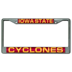 Iowa State Cyclones License Plate Frame Laser Cut Chrome