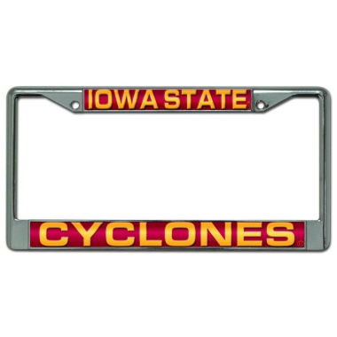 Iowa State Cyclones License Plate Frame Laser Cut Chrome