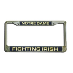 Notre Dame Fighting Irish License Plate Frame Laser Cut Chrome