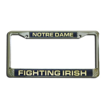 Notre Dame Fighting Irish License Plate Frame Laser Cut Chrome