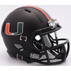 Miami Hurricanes Helmet Riddell Authentic Full Size Speed Style Miami Nights Design