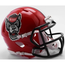 North Carolina State Wolfpack Helmet Riddell Replica Full Size Speed Style Red Tuffy Design - Special Order