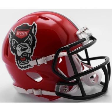 North Carolina State Wolfpack Helmet Riddell Replica Full Size Speed Style Red Tuffy Design - Special Order