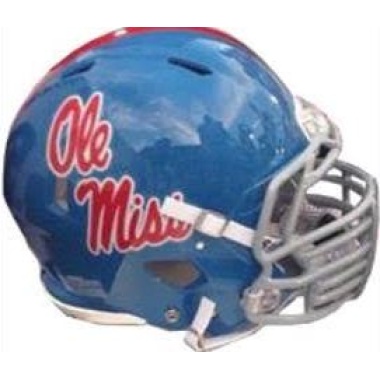 Mississippi Rebels Deluxe Replica Speed Helmet - Powder Blue - Special Order