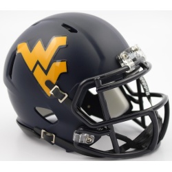 West Virginia Mountaineers Helmet - Riddell Replica Mini - Satin - Speed Style