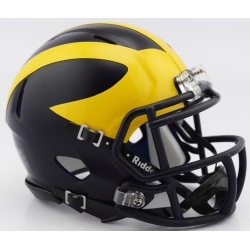 Michigan Wolverines Helmet Riddell Replica Mini Speed Style Painted Design