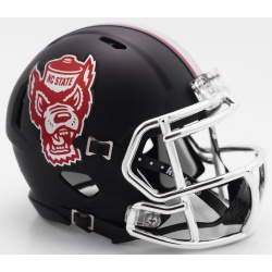 North Carolina State Wolfpack Helmet Riddell Replica Mini Speed Style Black Howl Design - Special Order