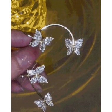 1pcs Full Rhinestone Butterfly Ear Climber