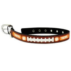 Clemson Tigers Pet Collar Classic Football Leather Size Medium