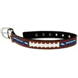 Denver Broncos Pet Collar Leather Classic Football Size Large Super Bowl 50 Champ