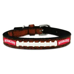 Nebraska Cornhuskers Pet Collar Classic Football Leather Size Toy