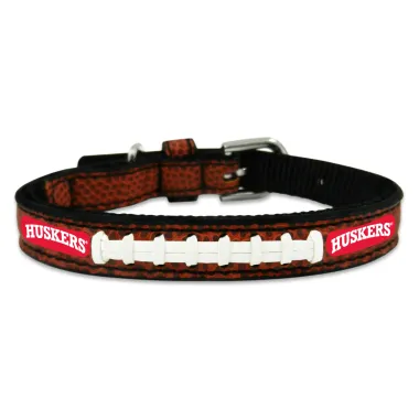 Nebraska Cornhuskers Pet Collar Classic Football Leather Size Toy