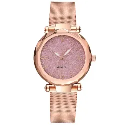 Fashion Angular Mirror Ladies Fashion Watch Ladies Watches Without Logo Glitter Pink Quartz Watch