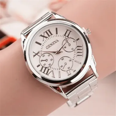 Roman Scale Quartz Steel Band Watch