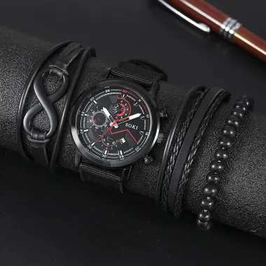 Fashion Casual Style  Woven Nylon Strap  Alloy Quartz Watch