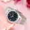 Milan Mesh Belt Plum Noodles Inlaid Diamonds Women\s Watch