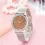 Milan Mesh Belt Plum Noodles Inlaid Diamonds Women\s Watch