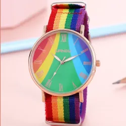 Fashion Rainbow Alloy Nylon Kids Watches