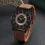 Casual Style Brown Woven Nylon Strap Calendar Men\s Sports Quartz Watch Pendant Wristband