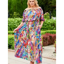 Plus size dress model 182175 Karko