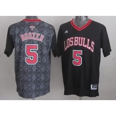 Chicago Bulls #5 Carlos Boozer Revolution 30 Swingman 2014 Noche Latina Black Jerseys