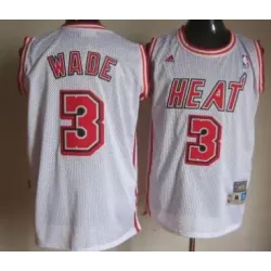 Miami Heat #3 Dwyane Wade White Throwback Swingman Jerseys