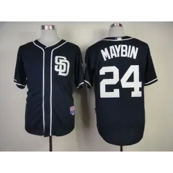 San Diego Padres #24 Cameron Maybin Navy Blue Jerseys