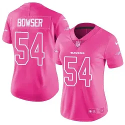 Nike Baltimore Ravens #54 Tyus Bowser Pink Women\'s NFL Limited Rush Fashion Jersey DingZhi