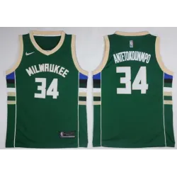 Bucks #34 Giannis Antetokounmpo Green Nike Swingman Stitched NBA Jersey