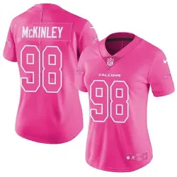 Nike Atlanta Falcons #98 Takkarist McKinley Pink Women\'s NFL Limited Rush Fashion Jersey DingZhi