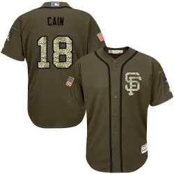 San Francisco Giants #18 Matt Cain Green Salute to Service Stitched Baseball Jersey Jiasu