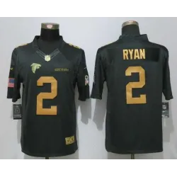 Nike Limited Atlanta Falcons #2 Ryan Gold Anthracite Salute To Service Stitched NFL Jersey