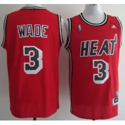 Miami Heat #3 Wade ABA Hardwood Classics Nights Swingman Red Jerseys