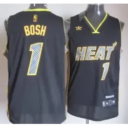 Miami Heat #1 Chris Bosh Black Electricity Fashion Jerseys