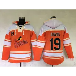 Baltimore Orioles #19 Chris Davis Orange Sawyer Hooded Sweatshirt Baseball Hoodie