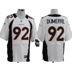 Nike Denver Broncos #92 Elvis Dumervil White Elite Jerseys