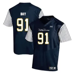 Notre Dame Fighting Irish 91 Sheldon Day Navy College Football Jersey Dzhi