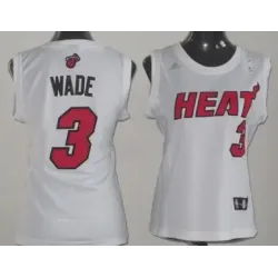 Women\'s Miami Heat #3 Dwyane Wade Revolution 30 Swingman White Jerseys