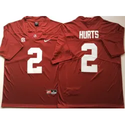 Alabama Crimson Tide 2 Jalen Hurts Red Nike College Football Jersey