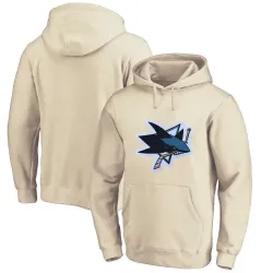 San Jose Sharks Cream All Stitched Pullover Hoodie