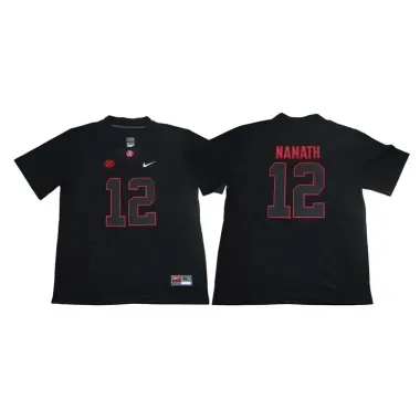 Alabama Crimson Tide 12 Joe Namath Black Shadow Nike College Football Jersey