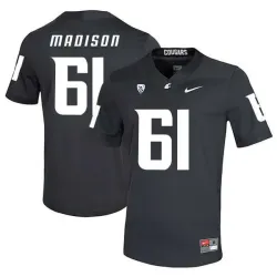 Washington State Cougars 61 Cole Madison Black College Football Jersey Dzhi