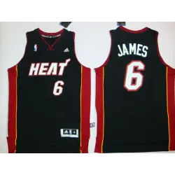 Miami Heat #6 James Revolution 30 Black Authentic Jerseys