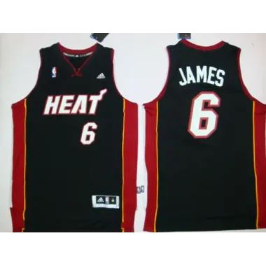 Miami Heat #6 James Revolution 30 Black Authentic Jerseys