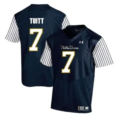 Notre Dame Fighting Irish 7 Stephon Tuitt Navy College Football Jersey Dzhi