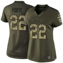 Glued Women Nike Chicago Bears #22 Matt Forte Green Salute to Service NFL Limited Jersey