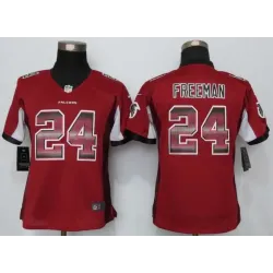 Women Nike Atlanta Falcons #24 Freeman Red Strobe Stitched Elite Jersey