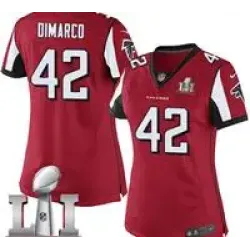 Nike Patrick DiMarco Women\'s Red Elite Jersey #42 NFL Home Atlanta Falcons Super Bowl LI 51