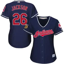 Women Cleveland Indians #26 Austin Jackson Navy New Cool Base Jersey DingZhi